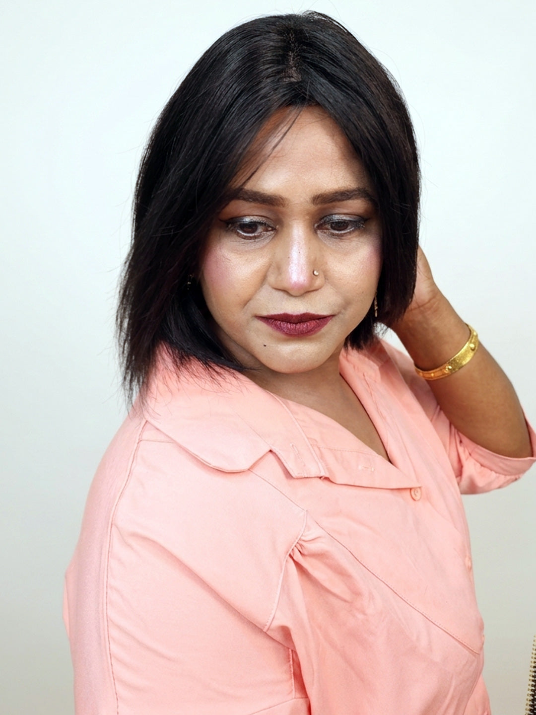 Blunt Cut Style Silk Base Wig – Ready to Wear Natural Black Human Hair Wig