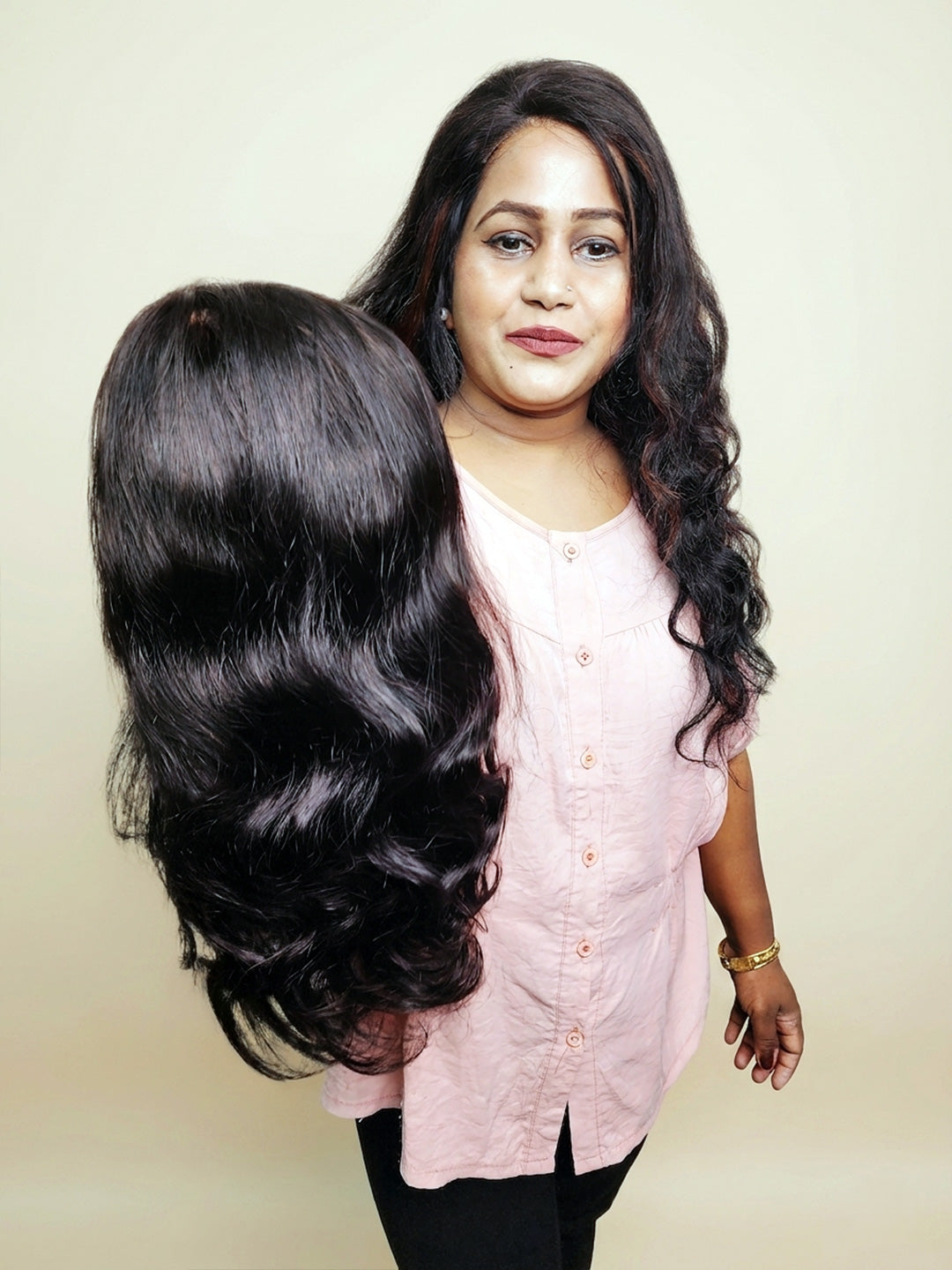 Premium 5x5 Front Lace Human Hair Wig – Wavy | Natural Scalp | Wigy Hair