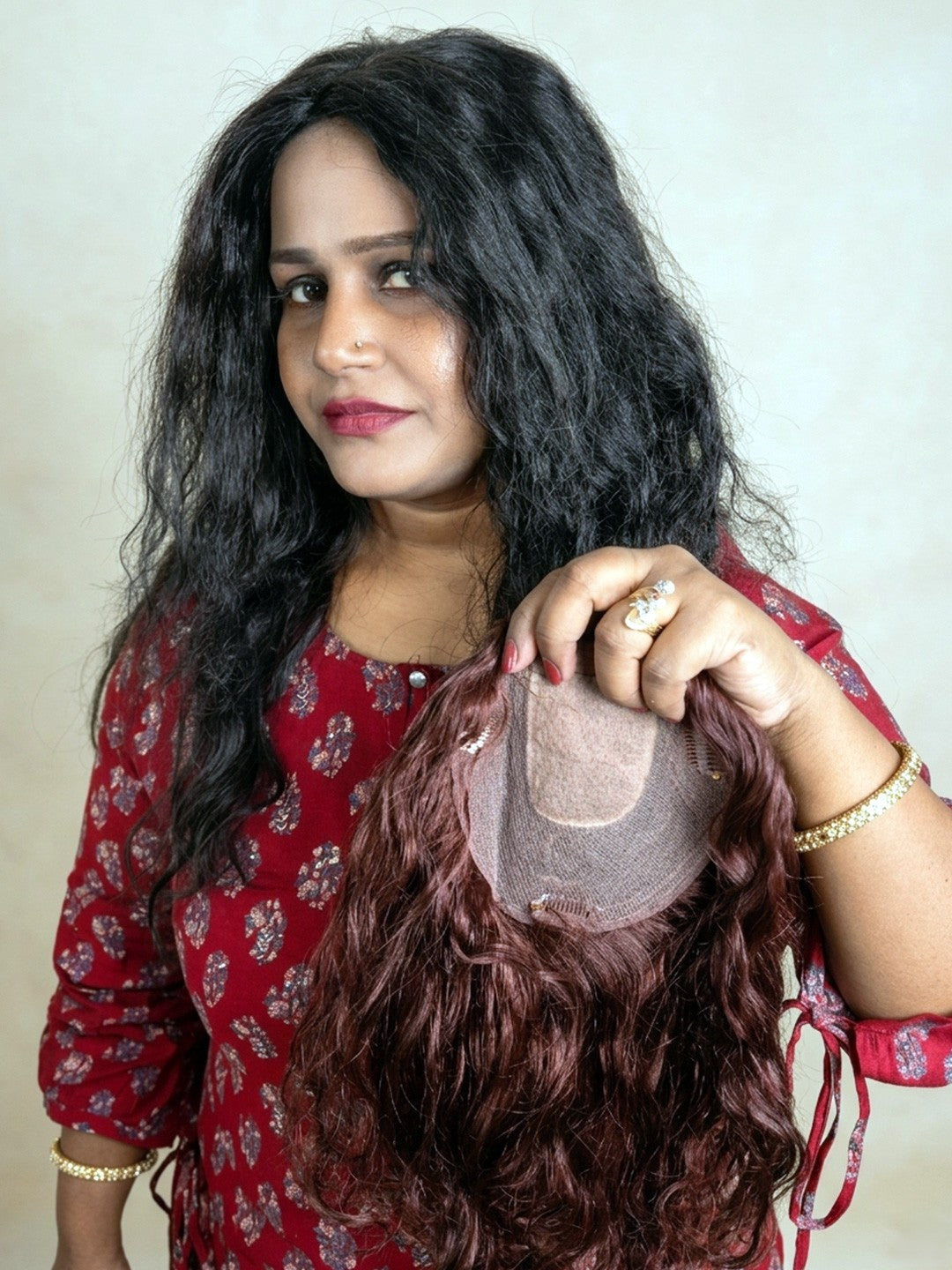 5x5 Curly Human Hair Topper – 16 Inch Natural Hair Coverage (Natural Black)
